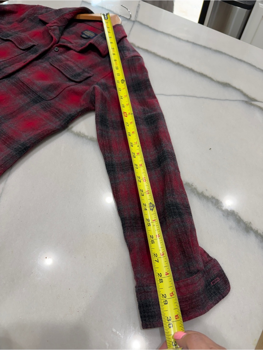 Pendleton Red and Black Plaid Wool Shirt Jacket - Picture 9 of 9